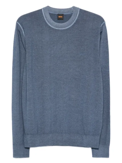 BOSS embroidered wool sweater Blue 50550534