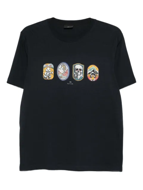 PS Paul Smith four-graphic organic-cotton T-shirt Blue M2R6011RTP5412