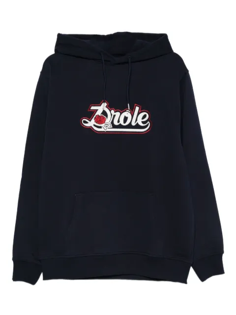 Drôle De Monsieur rose logo hoodie Blue IHO189CO127
