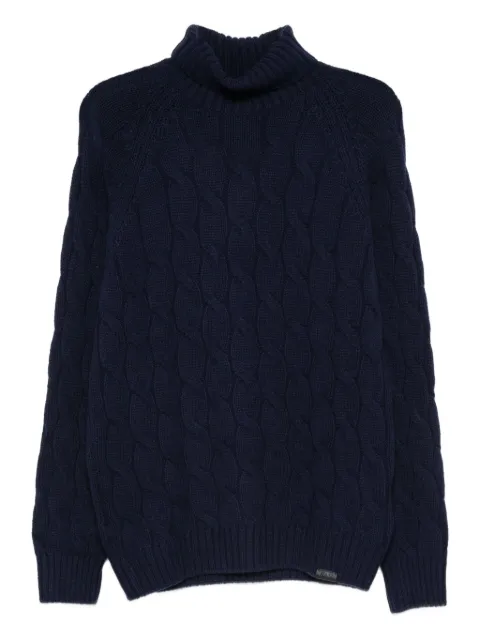 Fay cable-knit turtleneck sweater Blue NMMC1512130