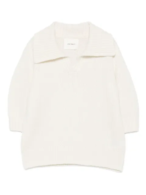 Lisa Yang wide-collar V-neck jumper Neutrals 2025344
