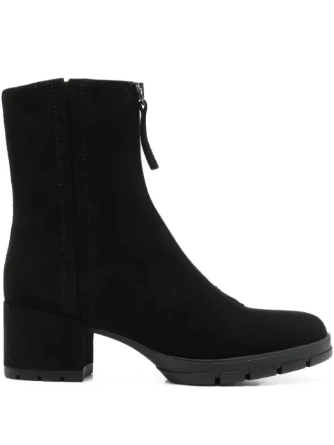 Unisa 50mm zip-front block-heel ankle boots Black JECKOBS