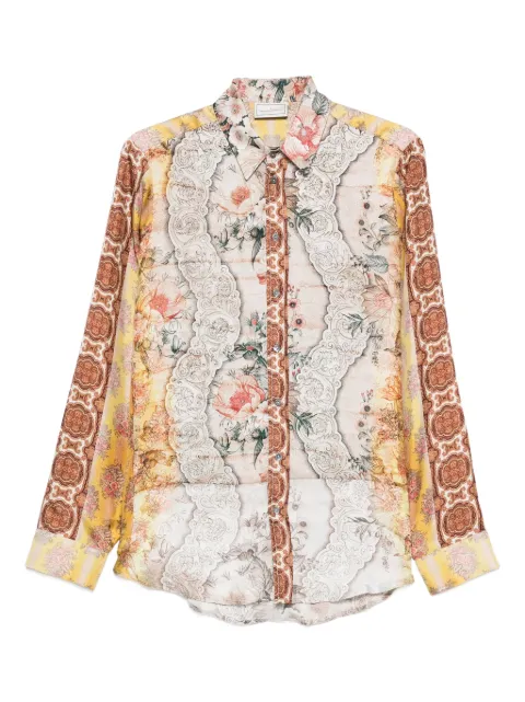 Pierre-Louis Mascia floral lace-detailed shirt Neutrals ALOESCML12451S