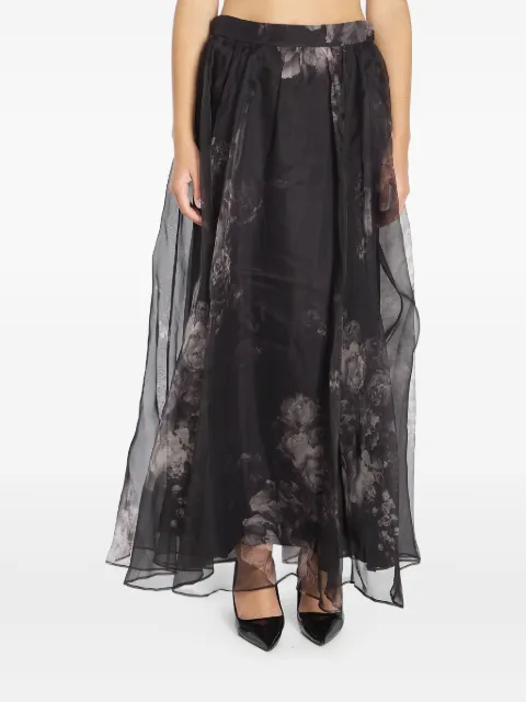 ZIMMERMANN floral-print gathered midi skirt Black 5350SF251