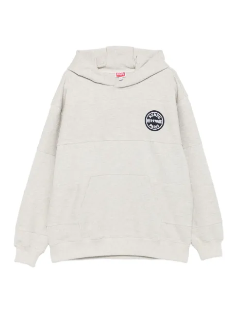 Kenzo logo-patch long-sleeve hoodie Grey FF65HO4504MC
