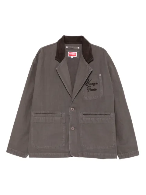 Kenzo patch-pocket cotton jacket Brown FF65VE2349GU