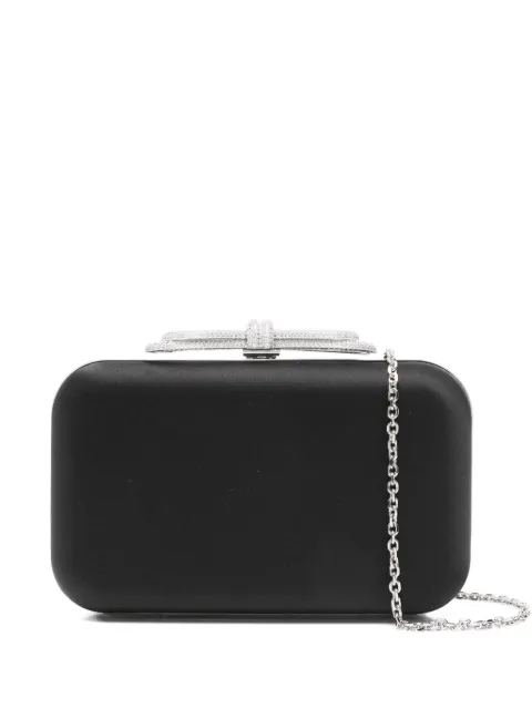 MACH & MACH crystal-embellished bow clutch Black MMCBBG0002CRPBLK