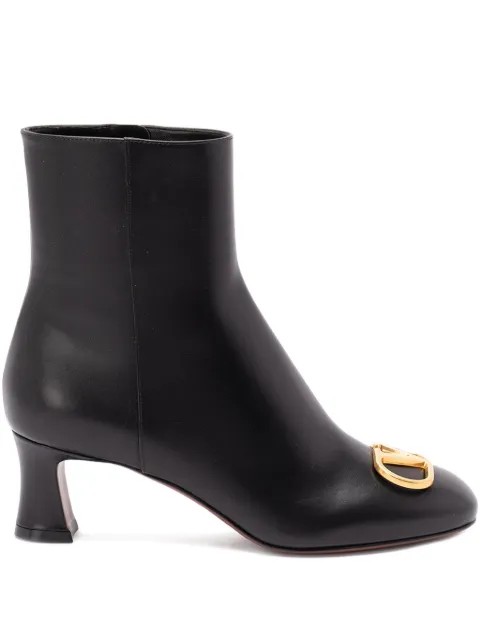 Valentino Garavani 60mm logo-plaque leather boots Black WS0ML2DSH