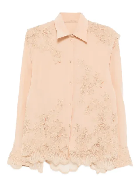 Ermanno Scervino floral lace-embellished shirt Neutrals D472K755APVKX