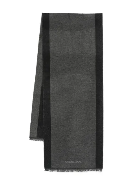 Corneliani logo-detail wool scarf Grey 26B3682629000