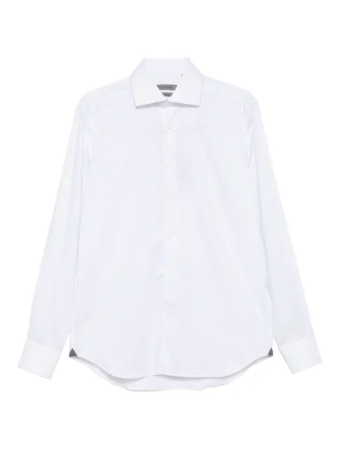 Corneliani long-sleeved dotted shirt White 26P1002611274