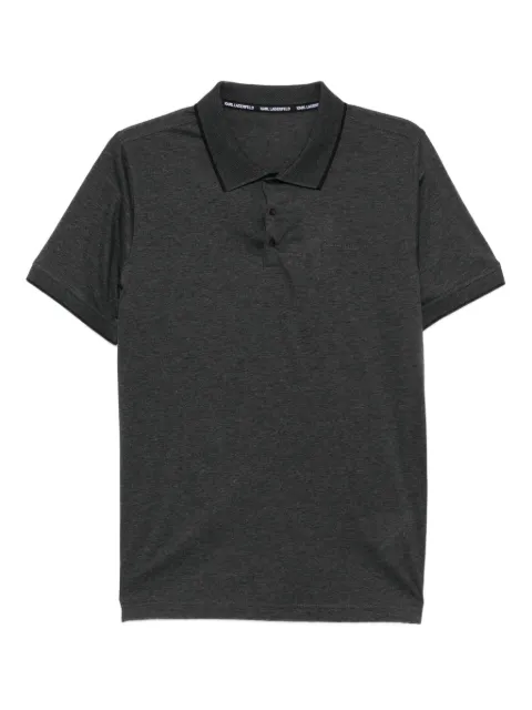 Karl Lagerfeld logo-embossed polo shirt Grey 745004554200971