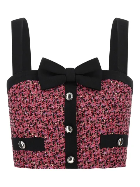 Alessandra Rich sequin-embellished tweed top Pink FABX4139F45851917