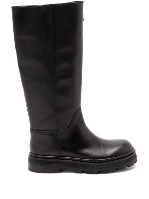 Patrizia Pepe 50mm zip-detail knee-high boots Black 8Y0135L048