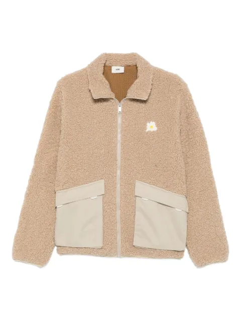 Autry daisy-embroidered fleece jacket Neutrals JAPXO7YP