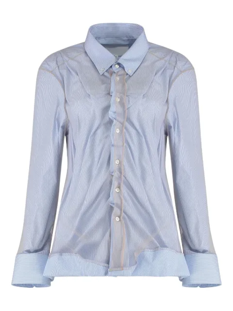 Maison Margiela striped gathered shirt Blue S29DL0218MTN125