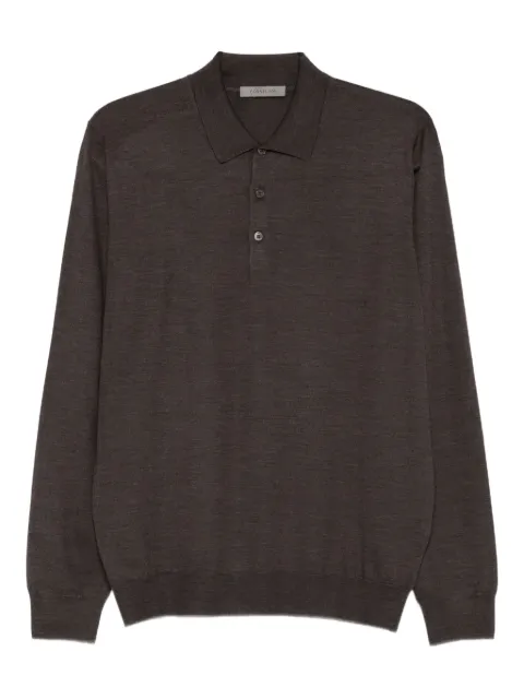 Corneliani long-sleeve polo shirt Brown 26M5292625126