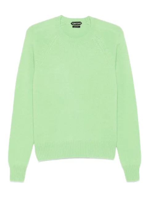 TOM FORD raglan-sleeve crew-neck sweater Green KCL064YMK097