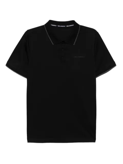 Karl Lagerfeld logo cotton polo shirt Black 745004554200990