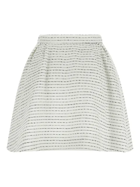 Alessandra Rich tweed pleated mini skirt White FABX4220F45970822