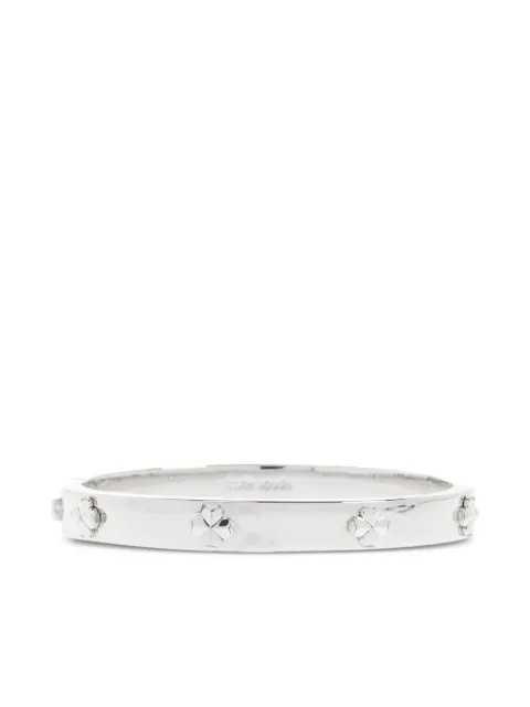 Kate Spade clover-embellished bangle bracelet Silver KM995