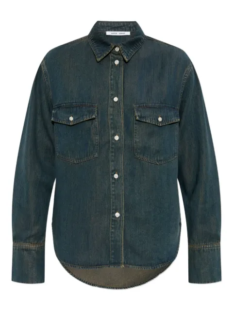 SAMSOE SAMSOE chest-pocket denim shirt Blue F25300060