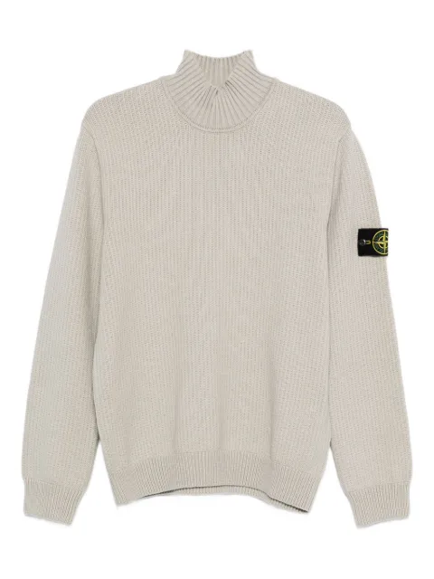 Stone Island ribbed turtleneck sweater Grey K2S155100048S00A2