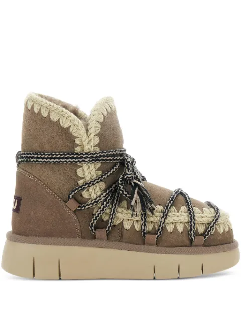 Mou 40mm crochet-detail lace-up boots Brown MUFW531024A