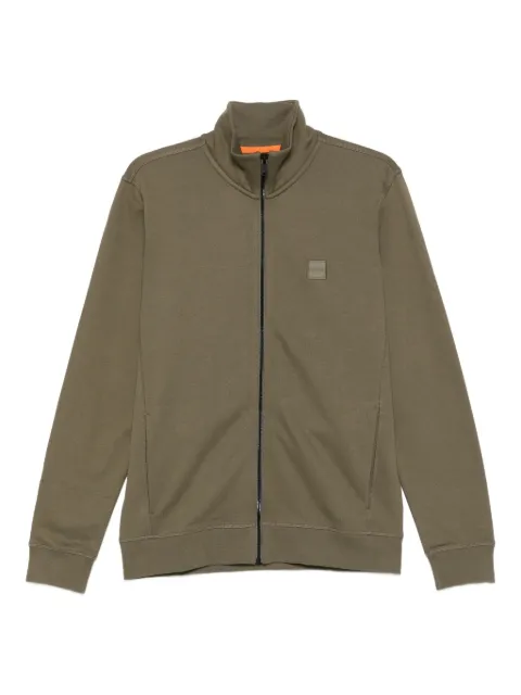 BOSS zip-neck logo sweatshirt Green 50511709