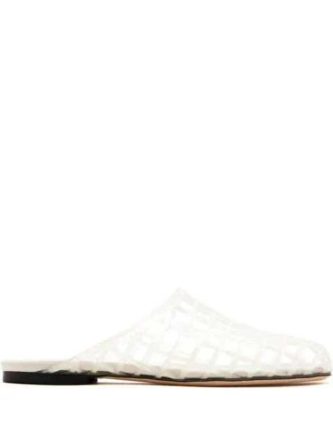 Vince almond caged flat mules White J4972S1