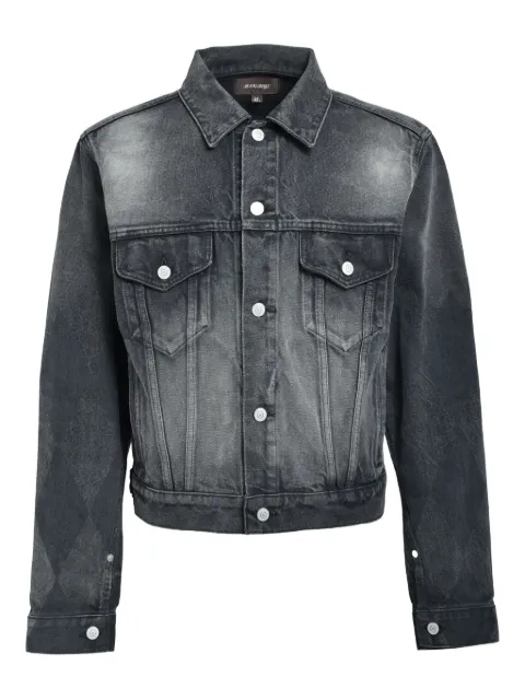 MASU diamond-pattern denim jacket Black B25F9BL003BLK