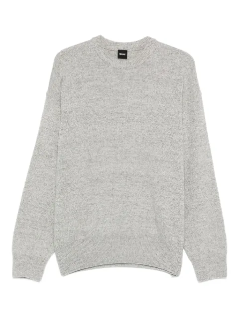 BOSS crew-neck long-sleeve sweater Grey 50550001
