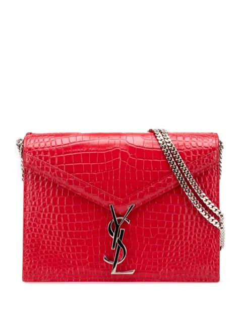 Saint Laurent Pre-Owned 2019 Croc Embossed Leather Monogram Cassandra Clasp Bag crossbody bag Red YSQT2IJ3QYJ636CK