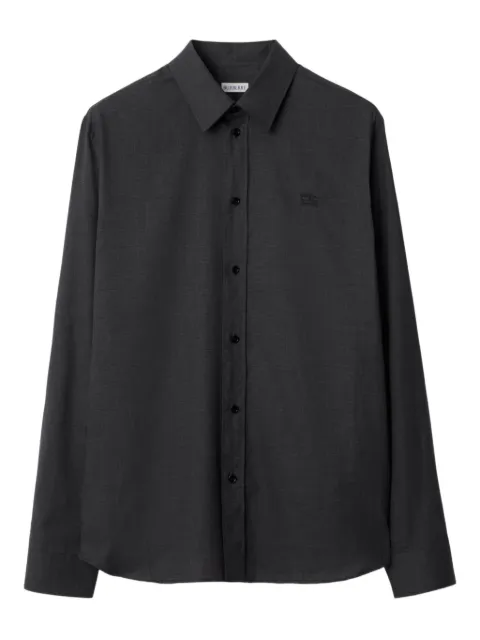 Burberry checked embroidered shirt Black 8115097