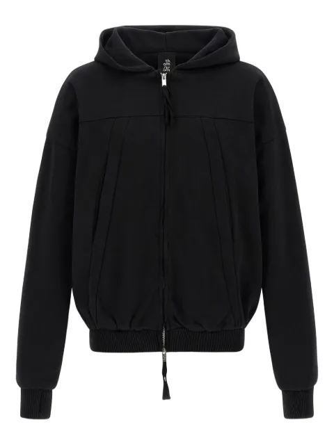 Thom Krom zip-fastening cotton hoodie Black MSJ689BLACK