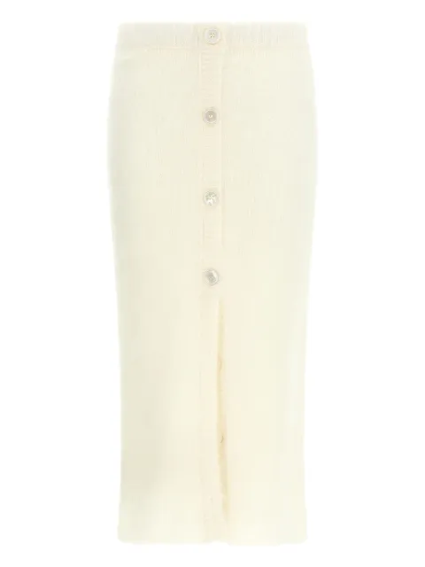 Alessandra Rich Carded mohair-blend midi skirt Neutrals FABX4187K46039001