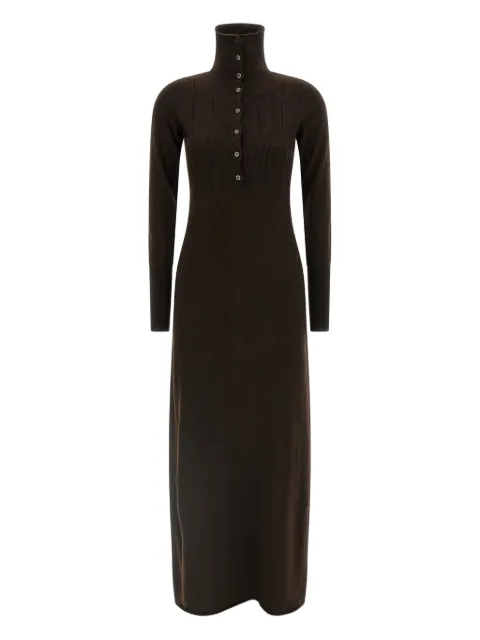 TOM FORD high-neck button maxi dress Brown ACK657YAX925KB650