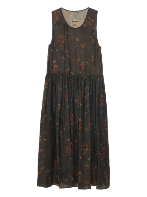 Uma Wang floral-print sleeveless maxi dress Brown UP5006