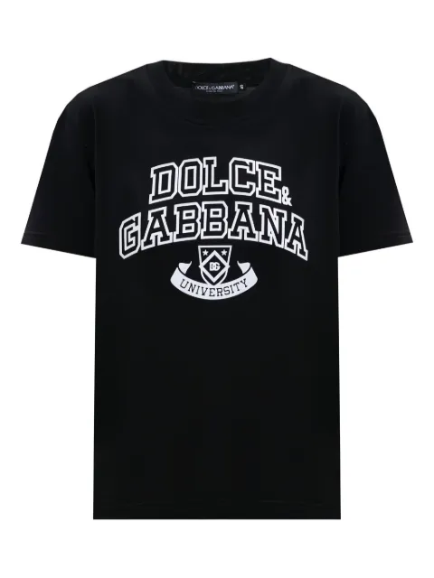 Dolce & Gabbana University graphic-print T-shirt Black F8V42ZGDDBC