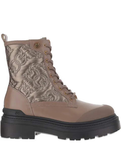 PINKO Love Birds-detail lace-up boots Brown SD0401T047L15