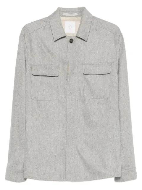 Eleventy flap-pockets buttoned shirt jacket Grey L70GIAJ17BTCRN