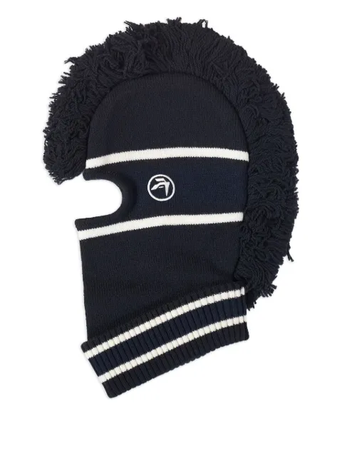 AMBUSH fringed striped balaclava Blue BMLC001F24KNI0011031
