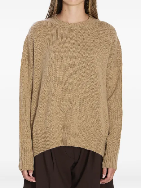 Allude ribbed side-slits cashmere sweater Brown 11151