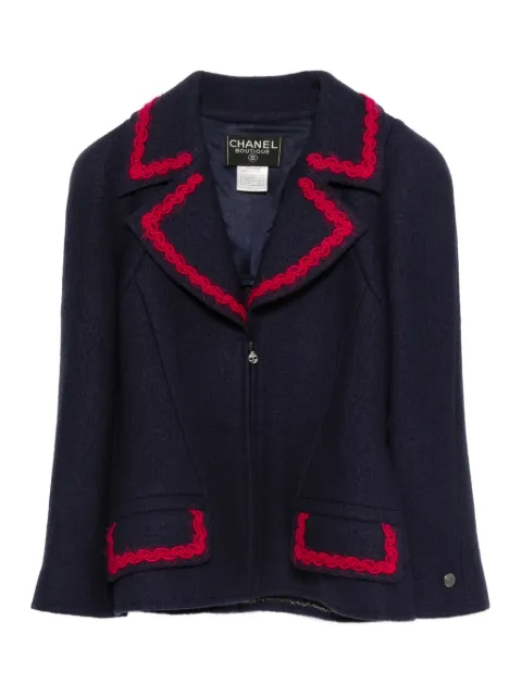 CHANEL Pre-Owned wool jacket Blue CHANELPREOWNED