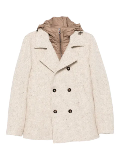 Kired herringbone double-breasted coat Neutrals WJANNUW821600