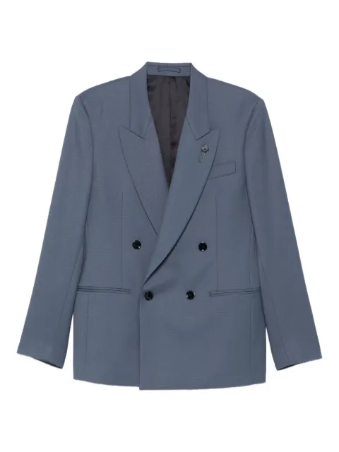 Lardini double-breasted wool jacket Blue AA6906EAAIF65426
