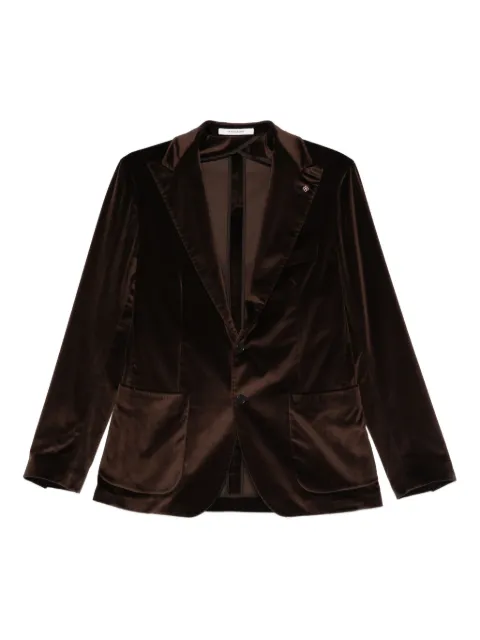 Tagliatore velvet patch-pocket blazer Brown 1SMC26KAI800020V