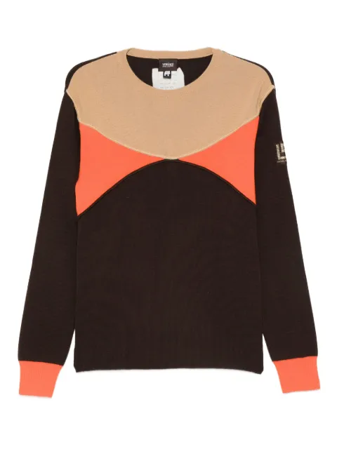Versace Pre-Owned 2001-2002 colour-block crew-neck sweater Neutrals VE250KB