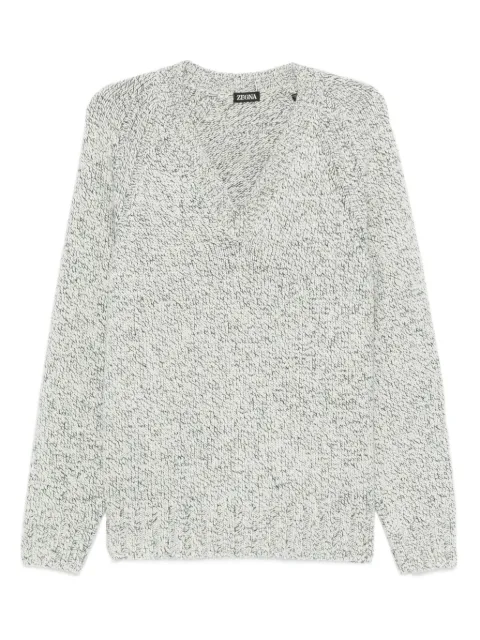 Zegna speckled V-neck sweater Grey UGB30A2300902