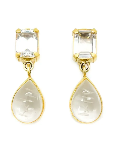 Jennifer Gibson Jewellery 1990s carved-crystal earrings Gold JGJROCKCRYSERG
